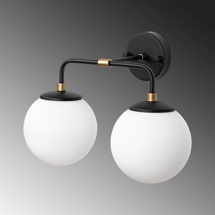 Opviq Horn - 12212 Lámpara de Pared Negro, Antiguo y Crema